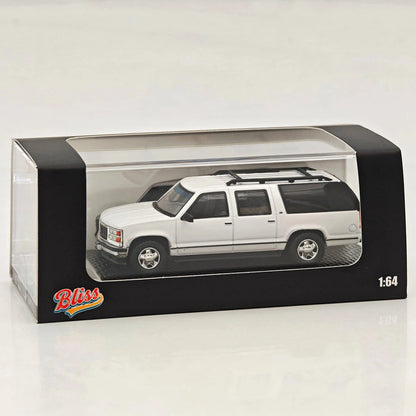 Bliss 1:64 Suburban GMT400 SUV Modèle réduit de voiture moulée sous pression blanc/noir modèle sport