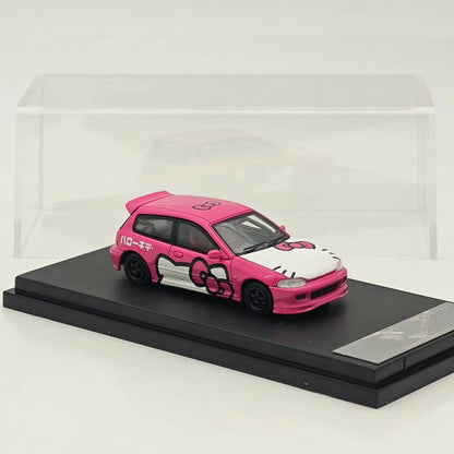 Street Weapon SW 1:64 EG6 Hatchback Sports Model Pink JDM Classic Diecast Metal Car Limited Edition
