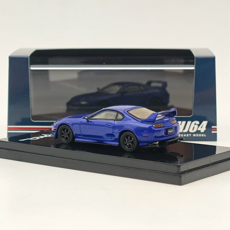 Hobby Japan 1/64 Toyota SUPRA (JZA80) JDM CUSTOMIZED VERSION BLUE MICA METALIC HJ644042BL Diecast Models Car Collection