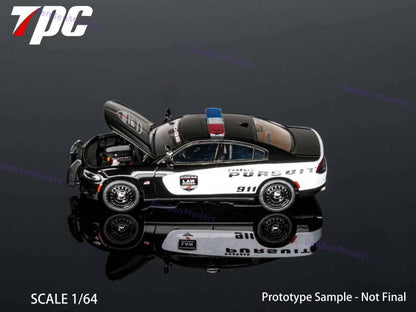 Pre-sale 1:64 TPC Dg Charger PURSUIT / NYPD Livery Police Car Hood Opens Alloy