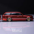 Mortal 1:64 Mercedes-Benz S124 Travel Diecast Toys Car Models Collection Gifts Metallic Red/Silver