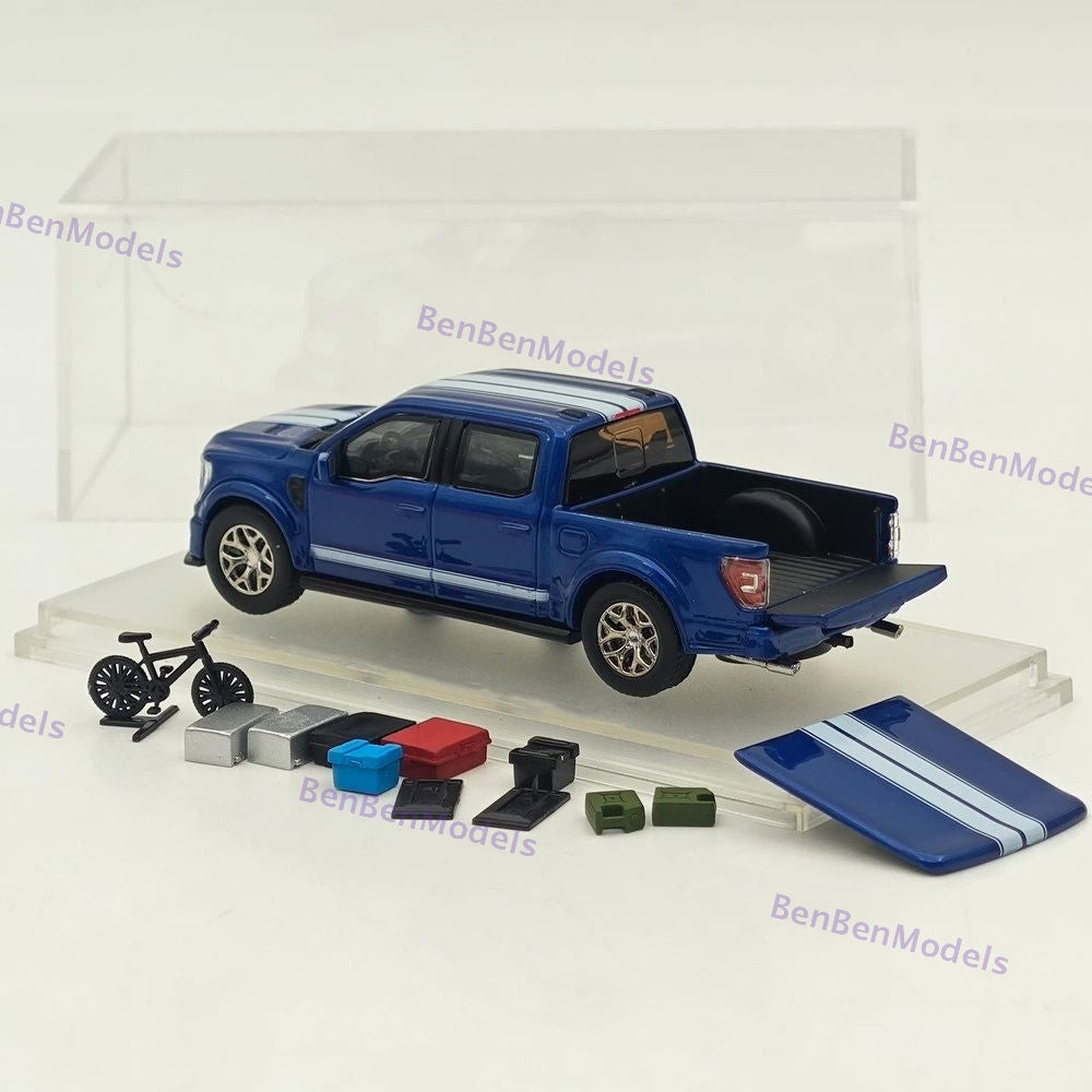 Fine Works64 1/64 F-150 Shelby Pickup Truck Blue With Accessories Diecast Model