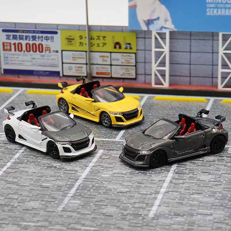 Mortal 1:64 Honda S660 Mugen Convertible with top cover Diecast Toys Car Models Collection Gifts Limited Edition