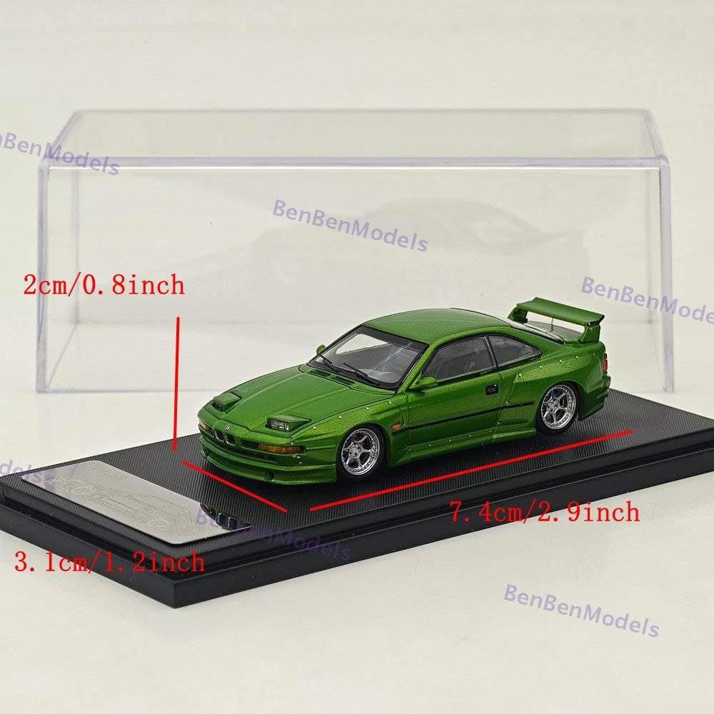 1/64 Rhino Model 850CSi E31 Green Coupe WideBody Sport Model Diecast Metal Car
