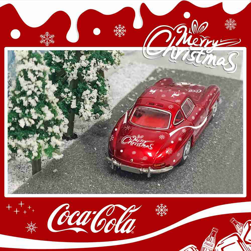 Seeker 1:64 Mercedes Benz 300SL Alloy Car Model Christmas Painting Collection Diecast Toys Car Miniature Hobby Gifts