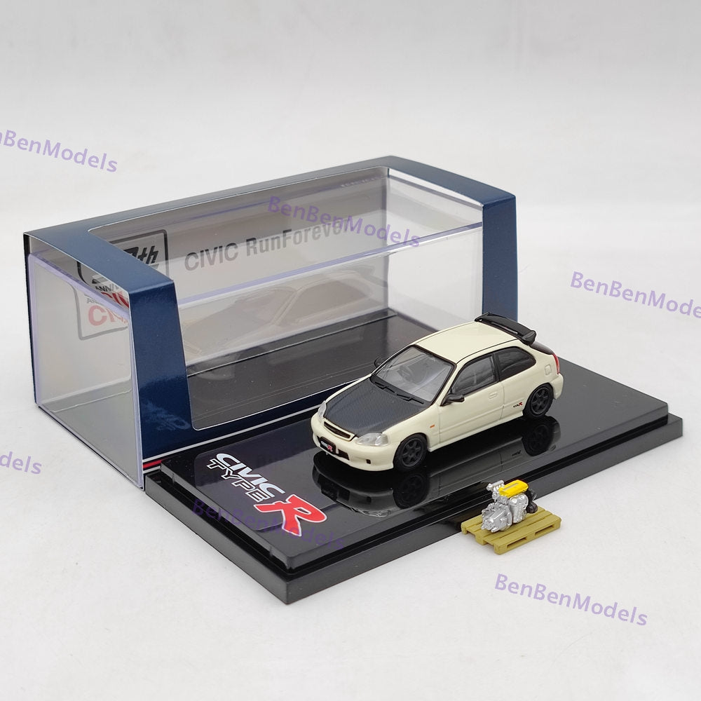 1/64 Hobby Japan TYPE R (EK9) With Engine Display Model HJ642016EW White US Stock