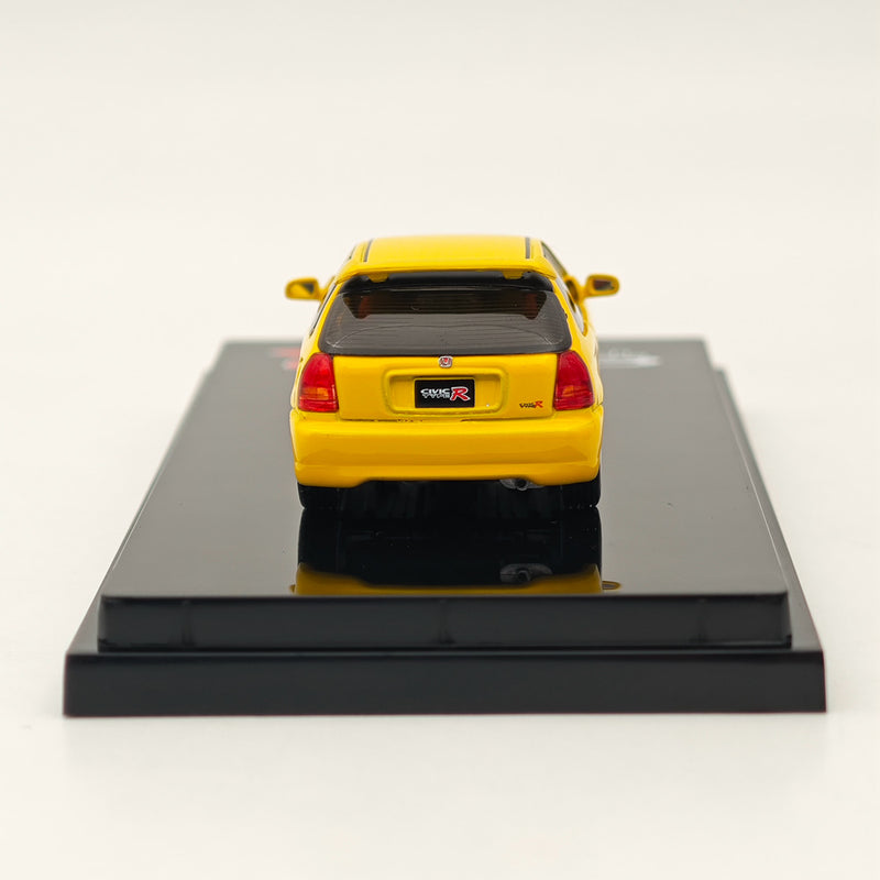 Hobby Japan 1/64 Honda CIVIC TYPE R (EK9)1997 Sunlight yellow HJ643016AY with Engine Diecast Models Car Collection