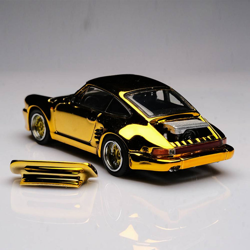 Master 1:64 Porsche 930 911 Turbo Black Bird Open Cover Engine Diecast Toys Car Models Collection Gifts