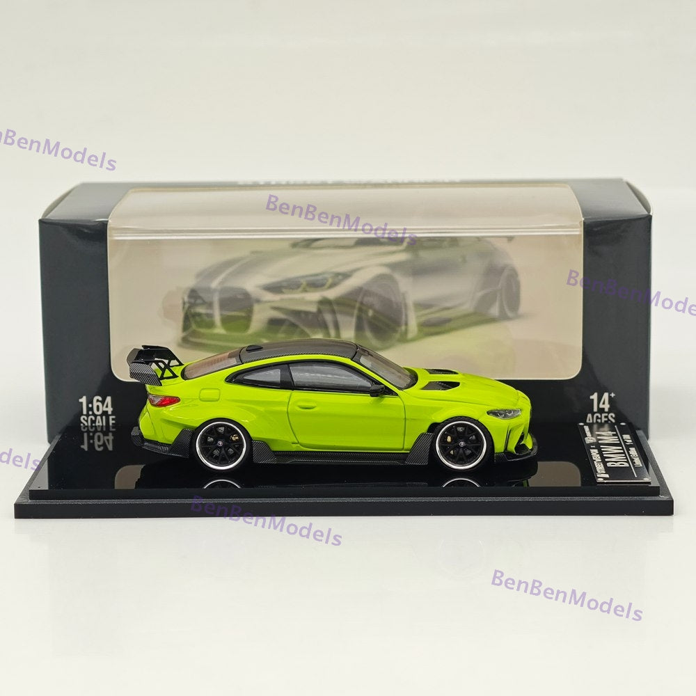 1:64 SW BMW G82 M4 Wide-Body Modified - Sao Paulo Yellow Diecast Models Car