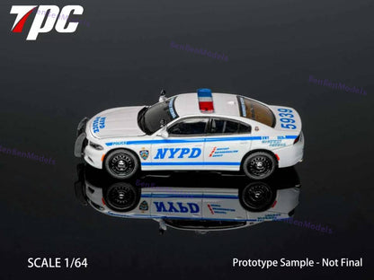 Pre-sale 1:64 TPC Dg Charger PURSUIT / NYPD Livery Police Car Hood Opens Alloy