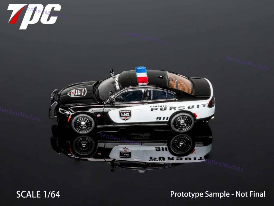 Pre-sale 1:64 TPC Dg Charger PURSUIT / NYPD Livery Police Car Hood Opens Alloy