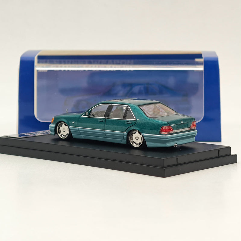 1:64 Street Weapon Mercedes Benz W140 S600 Green Limited 499 Diecast Model Car