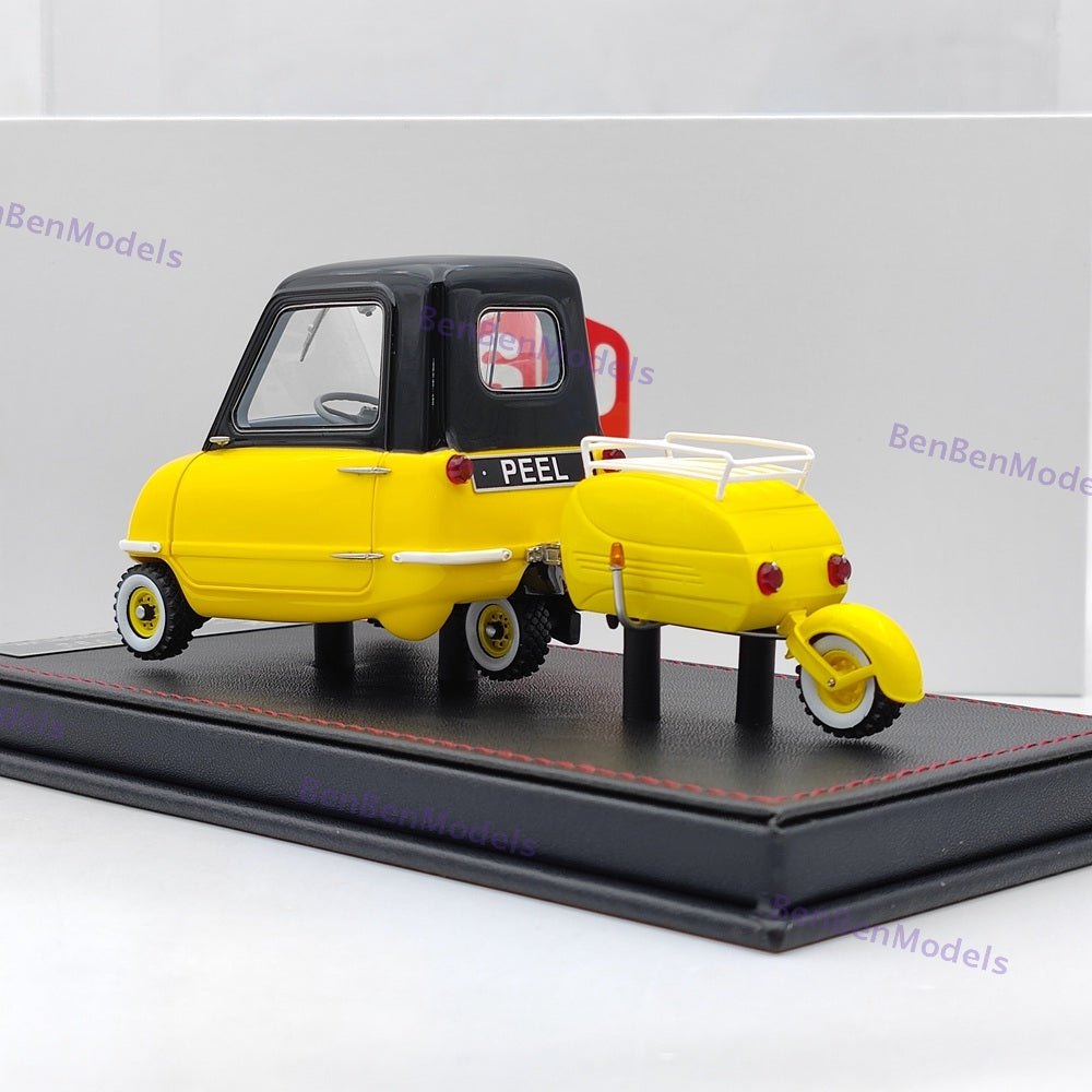 Super Unit Model 1/18 PEEL P50 w/Pav Trailer 1964 Resin Car Limited Yellow