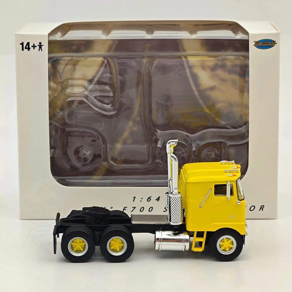 Top Self Replicas 1:64 Scale F700 Semi Tractor Trucks Yellow Diecast Sleeper Model Car