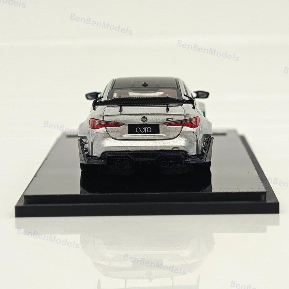 1:64 SW BMW M4 G82 Silver Sports Diecast Models Car Limited Collection Gifts