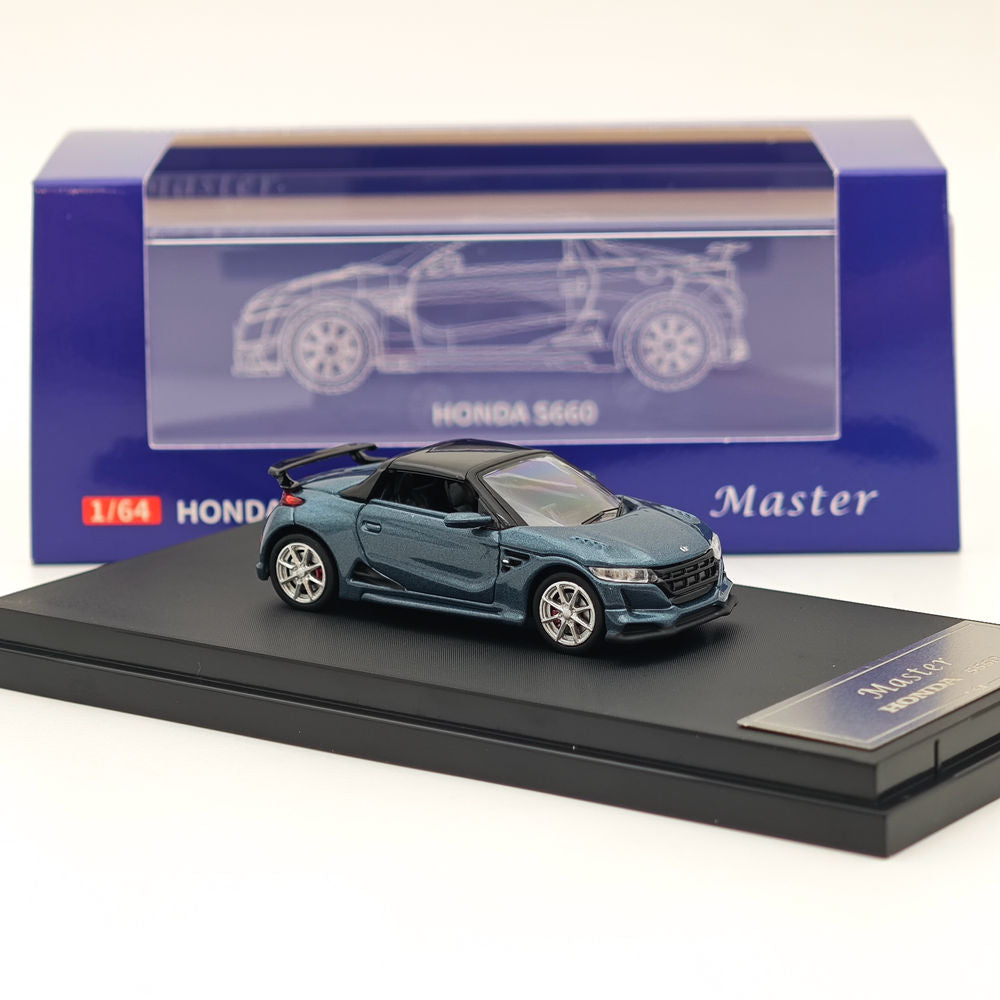 Master 1:64 Honda S660 Mugen Cabriolet Jouets moulés sous pression Modèles de voitures Collection Cadeaux Édition limitée