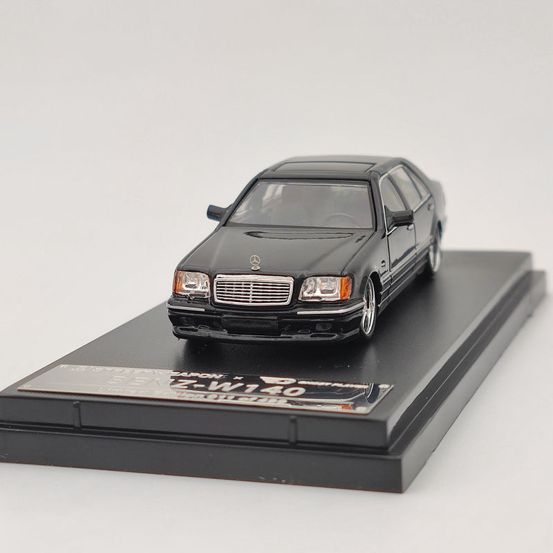 1/64 Street Weapon Benz W140 S600 Black Limited 499 Diecast Model Car Collection