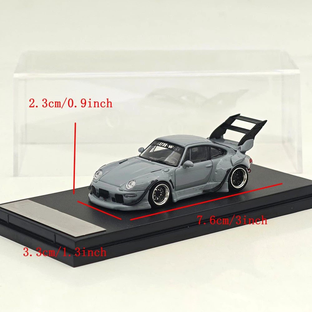 1:64 SW 993 911 Cement Grey Low & High Wing Diecast Model Car Collectible