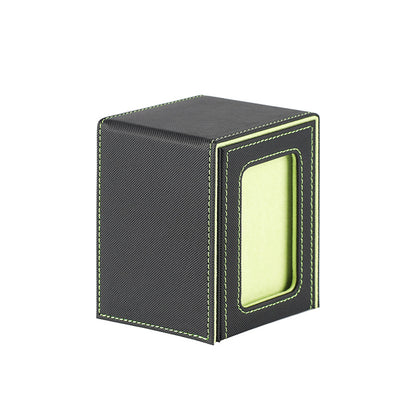 Portable Magnetic PU Deck Box Vertical Side Loading with Front View Window for TCG CCG Trading Cards