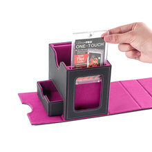 Magnetic PU Vertical Double Deck Box with View Window & Detachable Dice Drawer for PTCG CCG OCG TCG 35PT Slabs