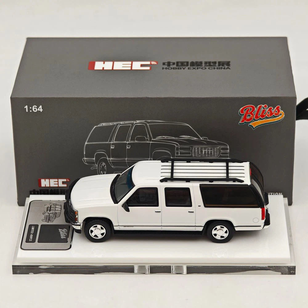 Bliss 1:64 Suburban GMT400 SUV White Sports Model HEC Beijing Exclusive Ltd 499 Diecast Model Car