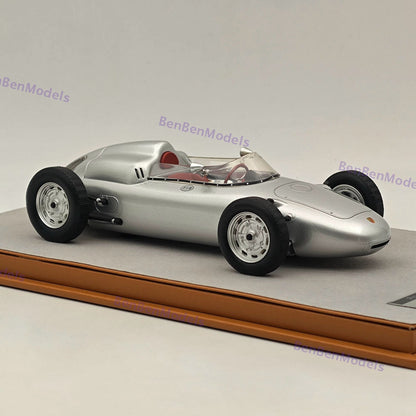 1/18 Tecnomodel Porsche 718 F2 Presse Version 1960 CA18-TMP002 Silver Resin