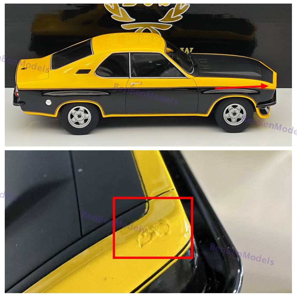 1:18 BOS Opel Manta TE2800 1975 Yellow/Black BOS068 Resin Car Limited Rare Used