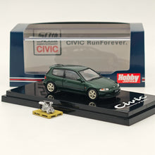 Hobby Japan 1/64 Honda CIVIC (EG6) Sir-S With Engine Display Model Lausanne Green (P) HJ641017SG Diecast Models Car Collection(Ships from the United States)