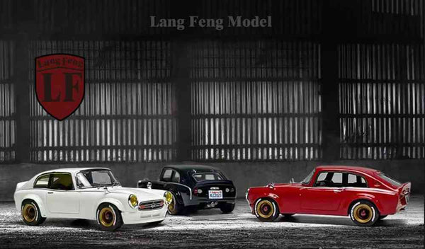 LF 1:64 Honda S800 Modified Diecast Toys Car Models Miniature Hobby with dolls