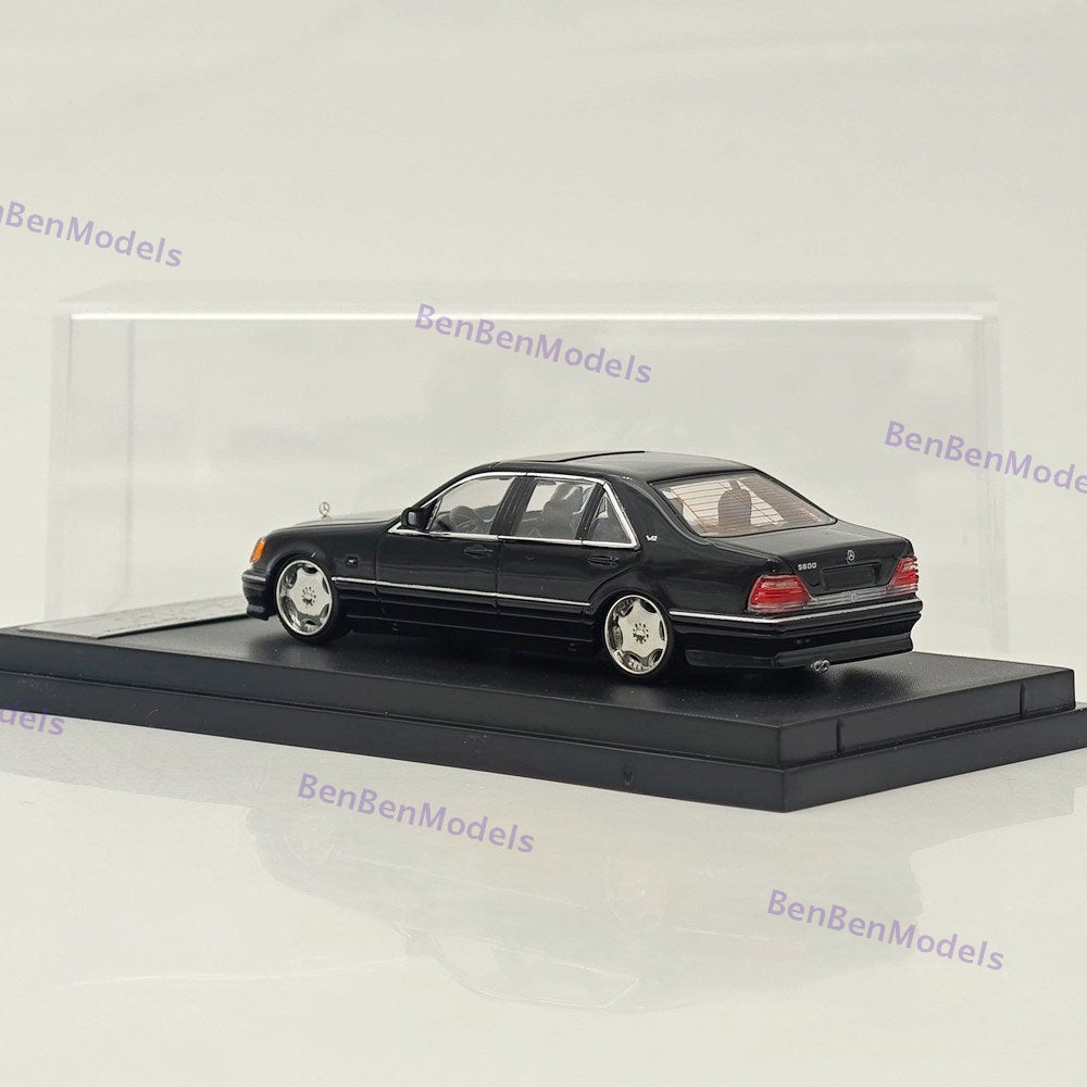 SW 1:64 W140 S600 Electroplated Wheel Hub Black Diecast Model Car