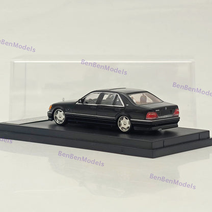 SW 1:64 W140 S600 Electroplated Wheel Hub Black Diecast Model Car