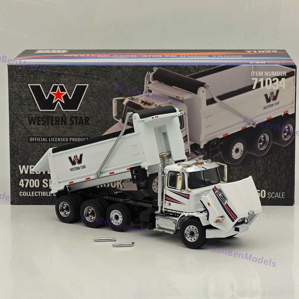 1/50 DM WESTERN STAR 4700 SB Dump Truck White Diecast Model 71034 Toy Gift