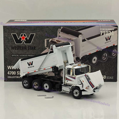 1/50 DM WESTERN STAR 4700 SB Dump Truck White Diecast Model 71034 Toy Gift