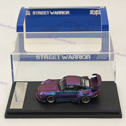 1:64 SW Porsche RWB 993 Racing Sports Classic Model Low Spoiler Purple Alloy Car