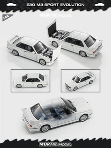 Pre-Sale Mortal 1:64 BMW E30 M3 SPORT EVOLUTION Alloy Openable Hood Diecast Toys Car Models Hobby Collection Gifts