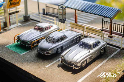 Solo1:64 Mercedes Benz 300SL Collection Diecast Toys Car Models Miniature Hobby Gifts Silvery