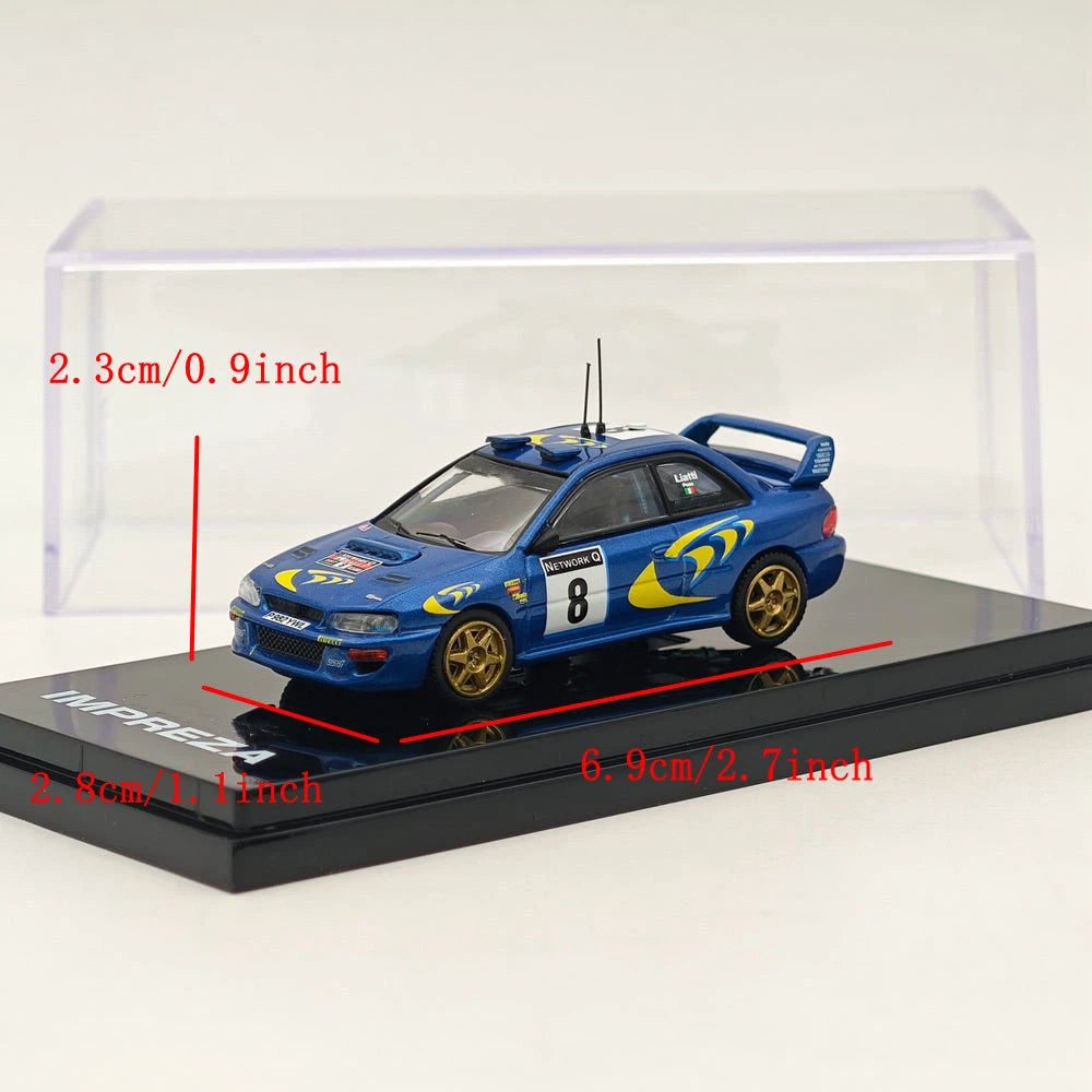 Hobby Japan 1:64 IMPREZA WRC 1997 #8 RAC RALLY Blue Diecast Model HJR642041F