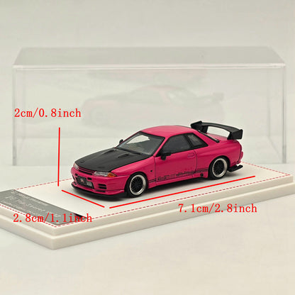 FH 1/64 Nissan Skyline GT-R VR32 Top Secret Carbon Hood Pink Diecast Model Car