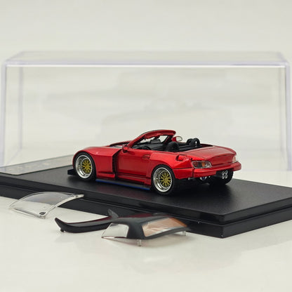 Rhino Model RM 1:64 S2000 Color changing purple/Red Wide body modified convertible hardtop Diecast Model Car Collectible