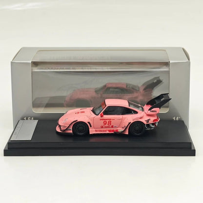 1:64 SW 993 911 #98 #91 Matte Pink / Green Diecast Model Car Limited Edition