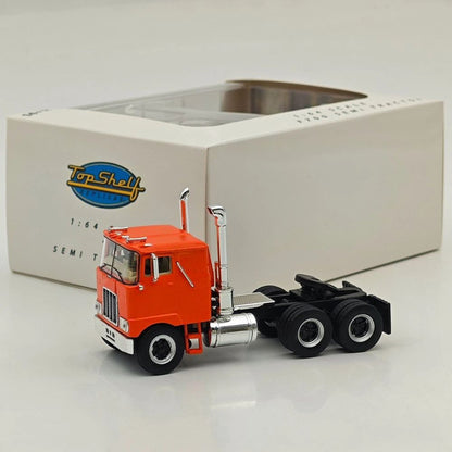 Top Self Replicas 1:64 Scale F700 Semi Tractor Trucks Orange Diecast Sleeper Model Car