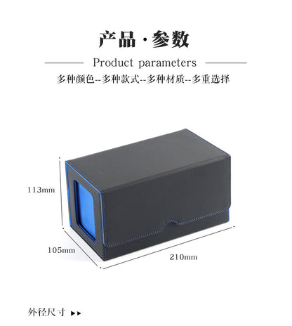 Dual Grid Magnetic Flip Card Box Grid Texture PU Card Holder Portable Trading Card Organizer Storage Box