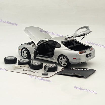 Toyota Supra A80 LHD Silver Coupe Full-open type Diecast Model Car 1/18 WHELART