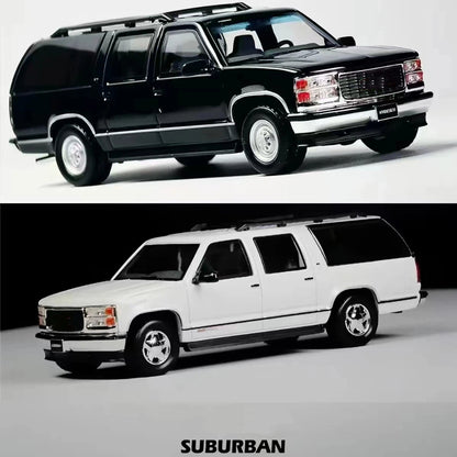 Bliss 1:64 Suburban GMT400 SUV White/Black Sport Model Diecast Model Car