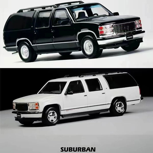 Bliss 1:64 Suburban GMT400 SUV White/Black Sport Model Diecast Model Car
