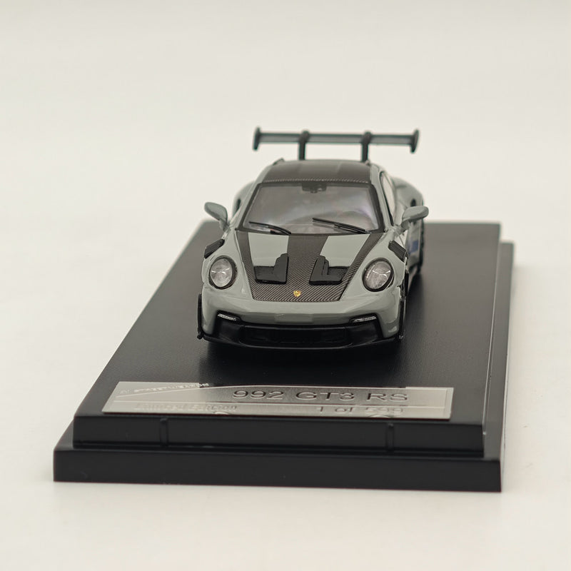 1:64 SW Porsche 992 GT3 RS Racing Sports Grey Diecast Models Car Collection