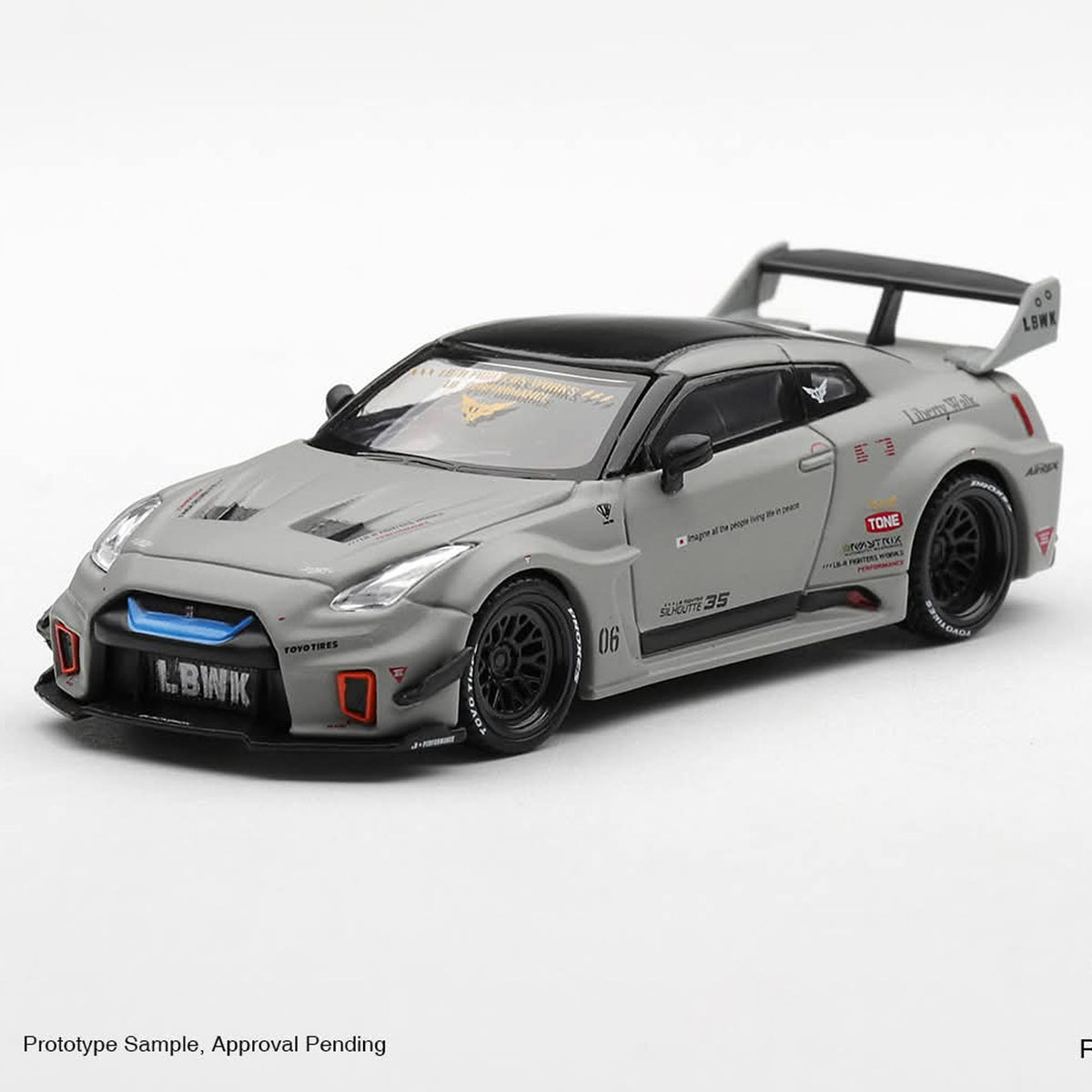 Minigt 1:64 GT R 35gt rr Combat Gray Lbwk Modified Alloy Car Model 1248