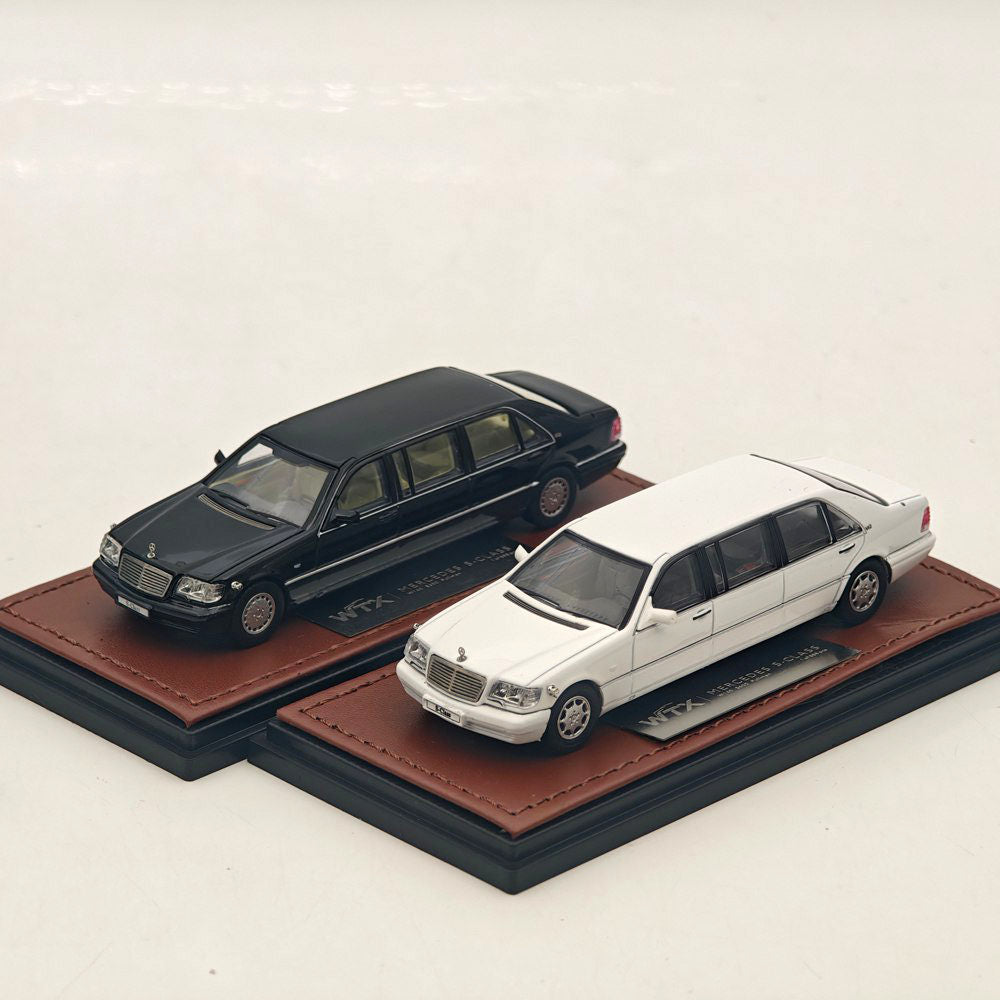 WTX 1 64 W140 S600 Stretch Limousine Black Diecast Model Collectible Display Car