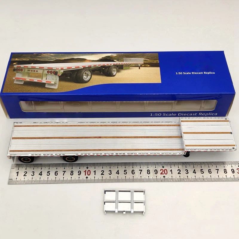 Weiss Brothers 1:50 drop deck Trailer Only WBR027-1700 Diecast Models Truck Aluminum/Black