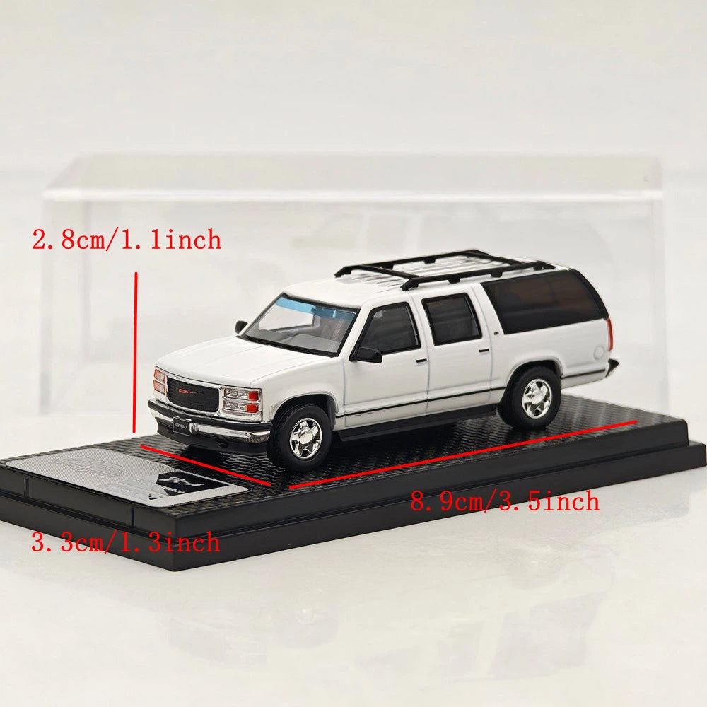 Bliss 1:64 Suburban GMT400 SUV Modèle réduit de voiture moulée sous pression blanc/noir modèle sport